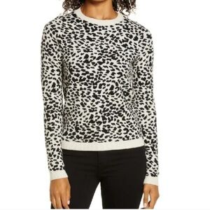 RACHEL PARCELL Crewneck Leopard Print Knit NWT Size Medium